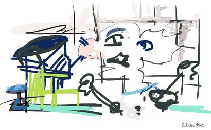 Il vecchio pianista - a Digital Graphics and Cartoon Artowrk by Walter Bohm
